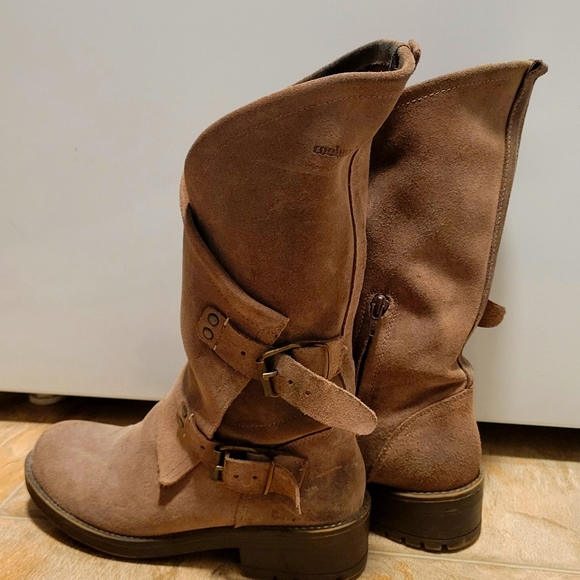 Coolway Just Be Yourself Alida Brown Suede Moto Boots size 9 - Picture 2 of 6